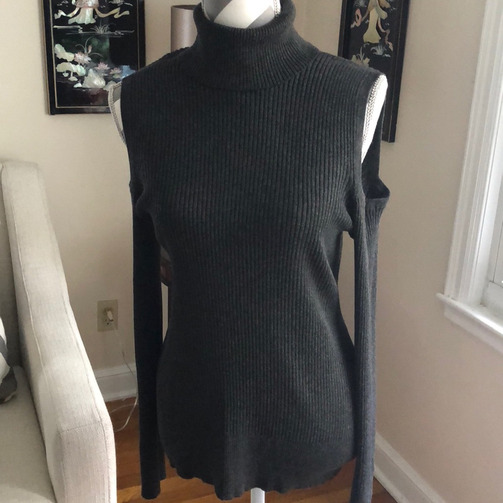 🎉Cable & Gauge Ribbed Cold Shoulder Sweater